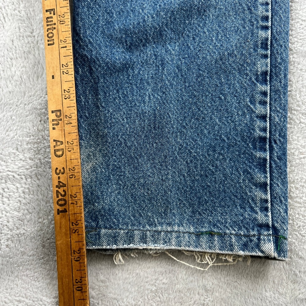 Levi's Orange Tab 505 Straight Leg 36x28 Blue Vintage Distressed Whisker Fade - Picture 6 of 16